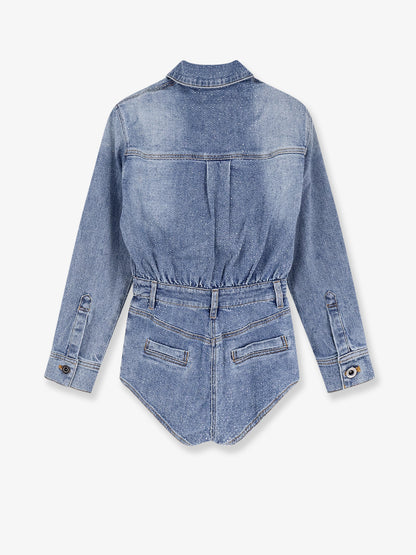 Denim jumpsuit with rhinestones thumbnail