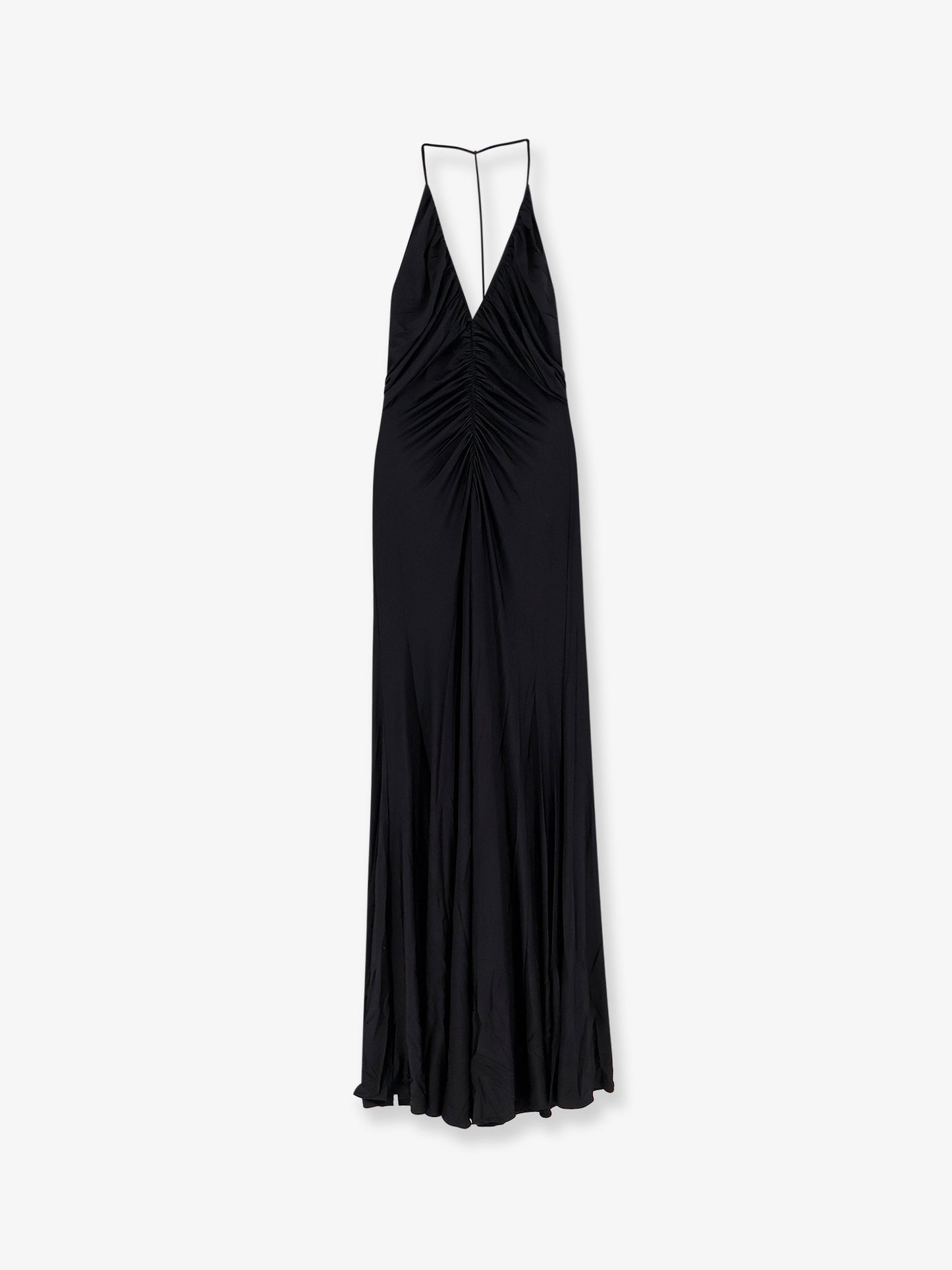 Gathered jersey long dress