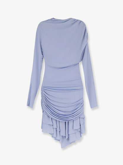 Gathered jersey mini dress thumbnail