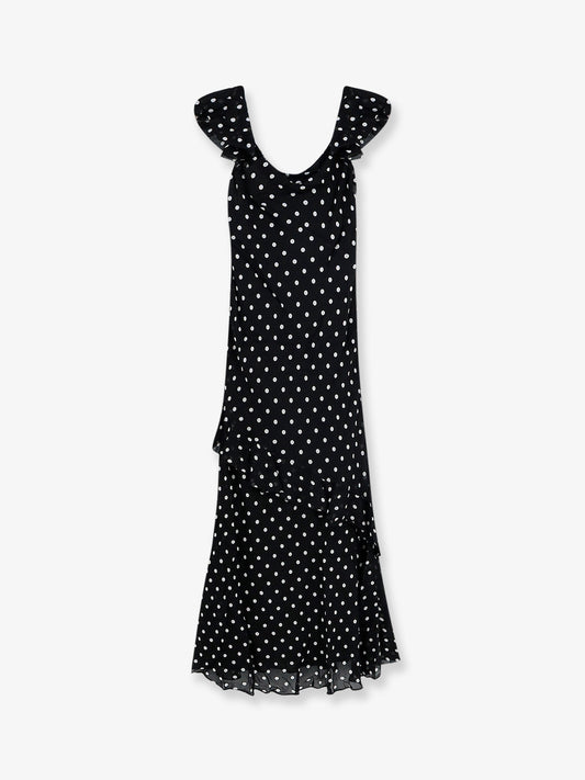 Polka-dots viscose dress