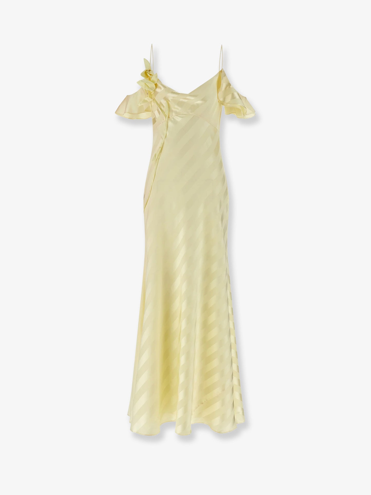 Striped satin long dress