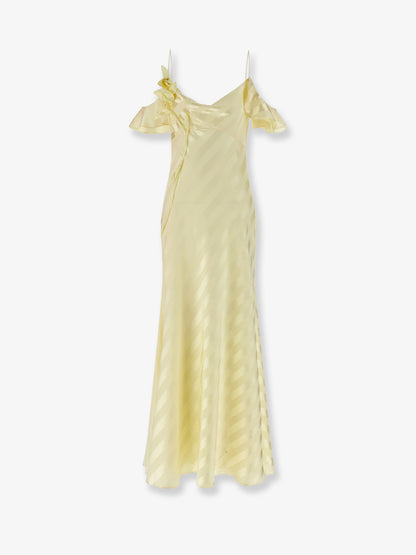 Striped satin long dress thumbnail