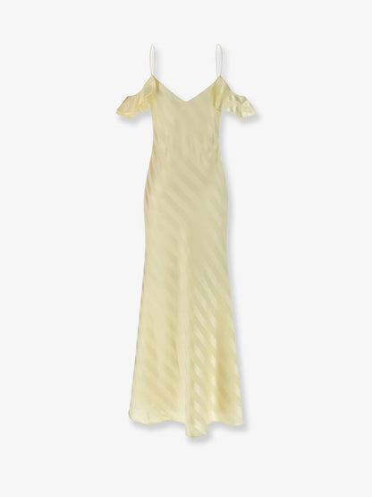 Striped satin long dress thumbnail