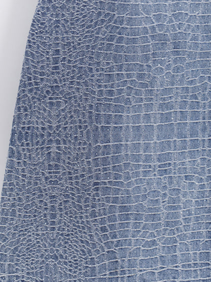 Rhinestone Croc Effect denim dress thumbnail