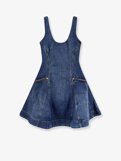Vestito Mini Flared in denim thumbnail