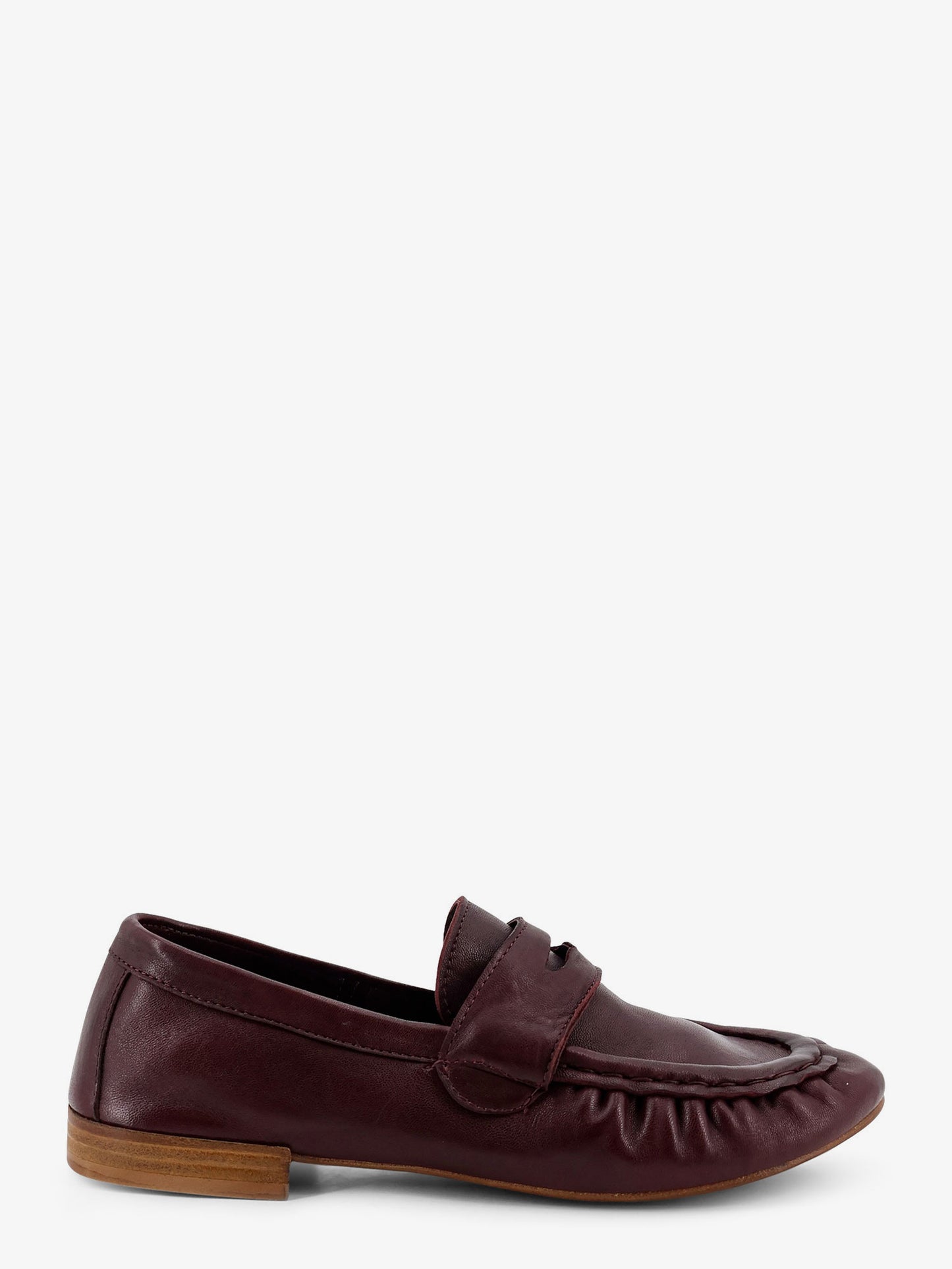 Laminated leather loafers