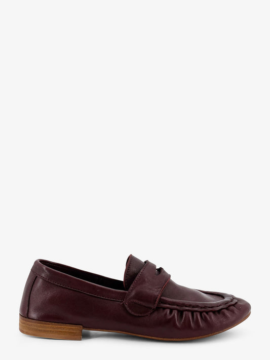 Laminated leather loafers