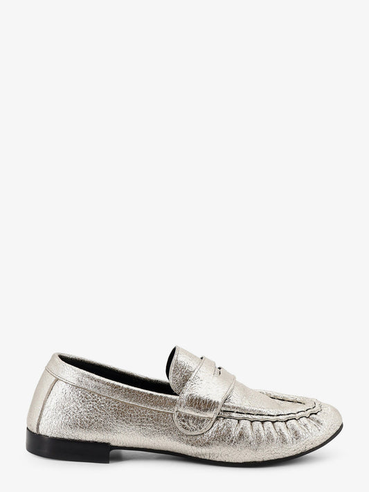 Laminated leather loafers
