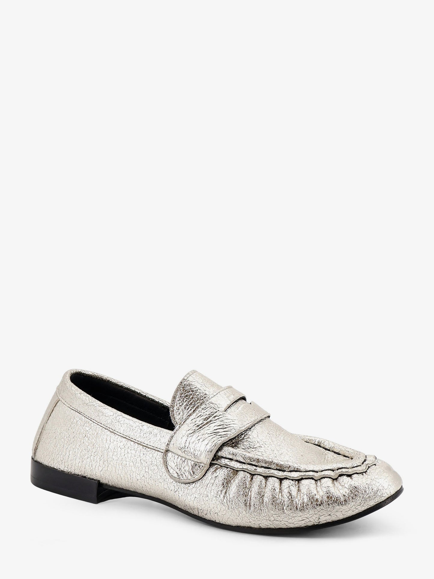 Laminated leather loafers
