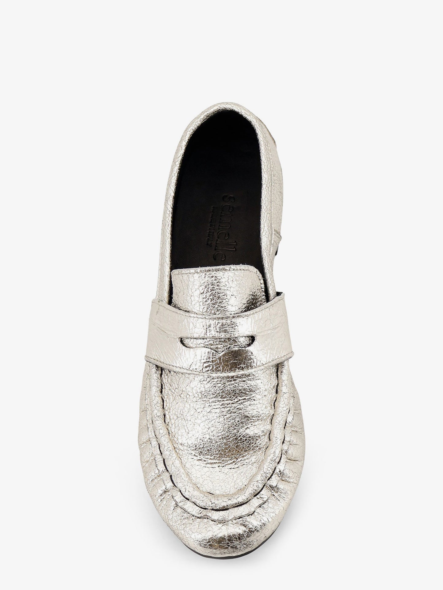 Laminated leather loafers