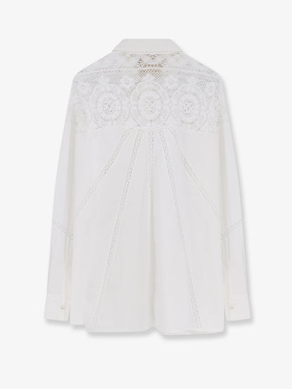 Cotton shirt with lace inserts thumbnail