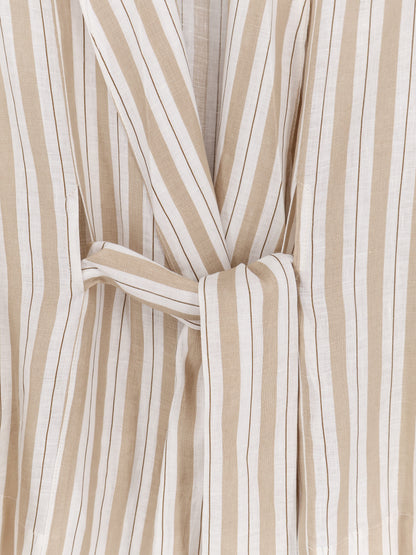 Camicia Kimono in lino a righe thumbnail