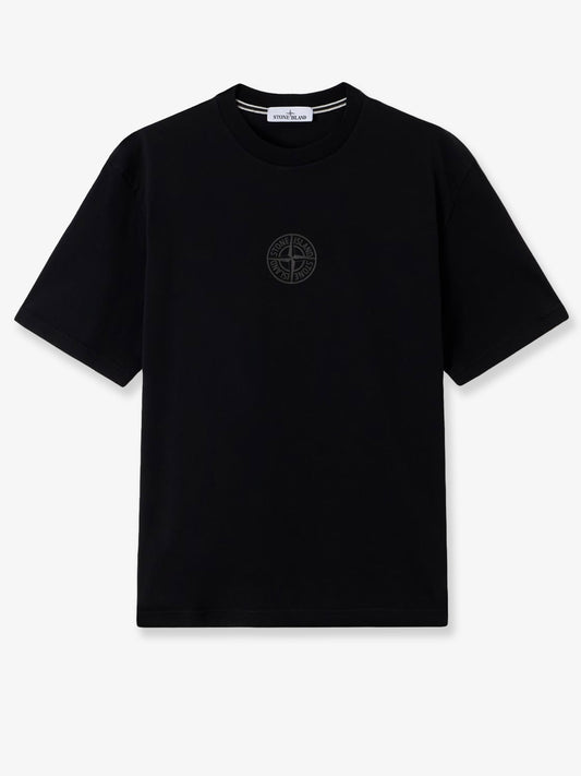 Cotton T-shirt with tone-on-tone logo print on the front