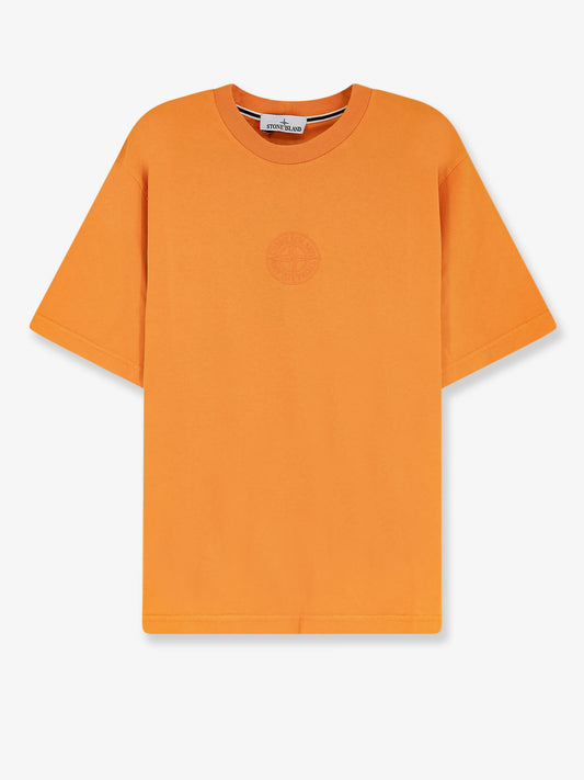 Cotton T-shirt with tone-on-tone logo print on the front