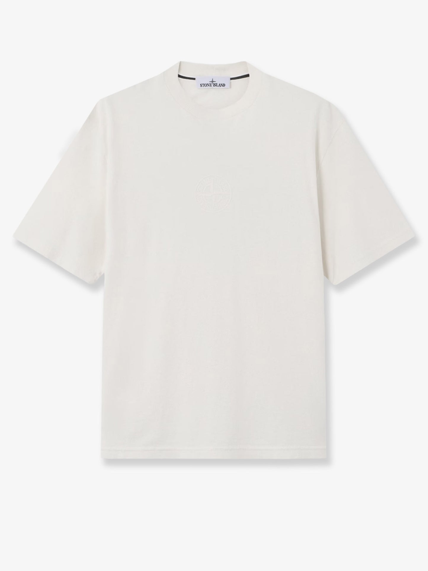 Cotton T-shirt with tone-on-tone logo print on the front
