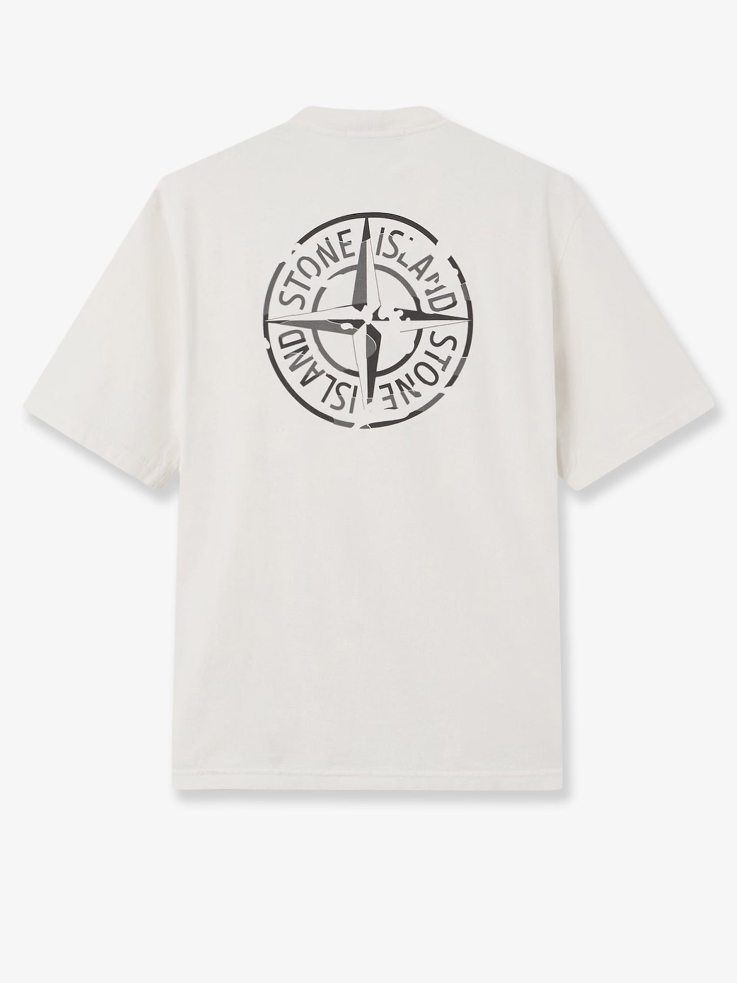 Cotton T-shirt with tone-on-tone logo print on the front