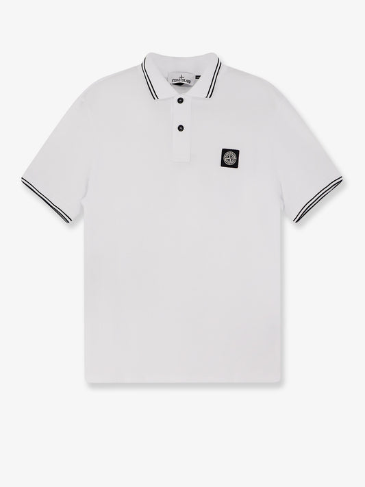 Stretch organic cotton polo shirt