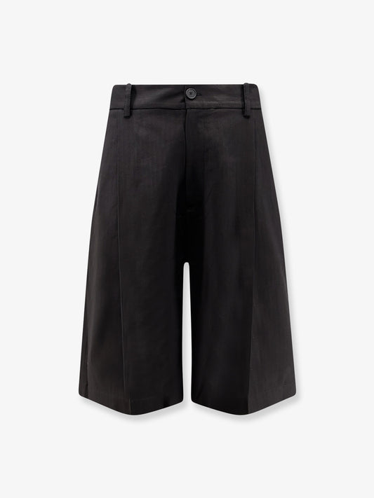 Cotton and linen bermuda shorts