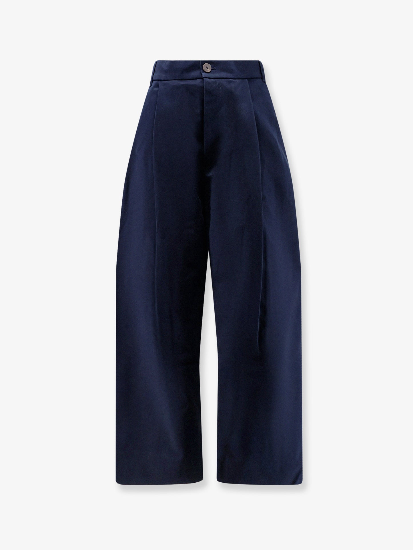 High waist cotton trousers