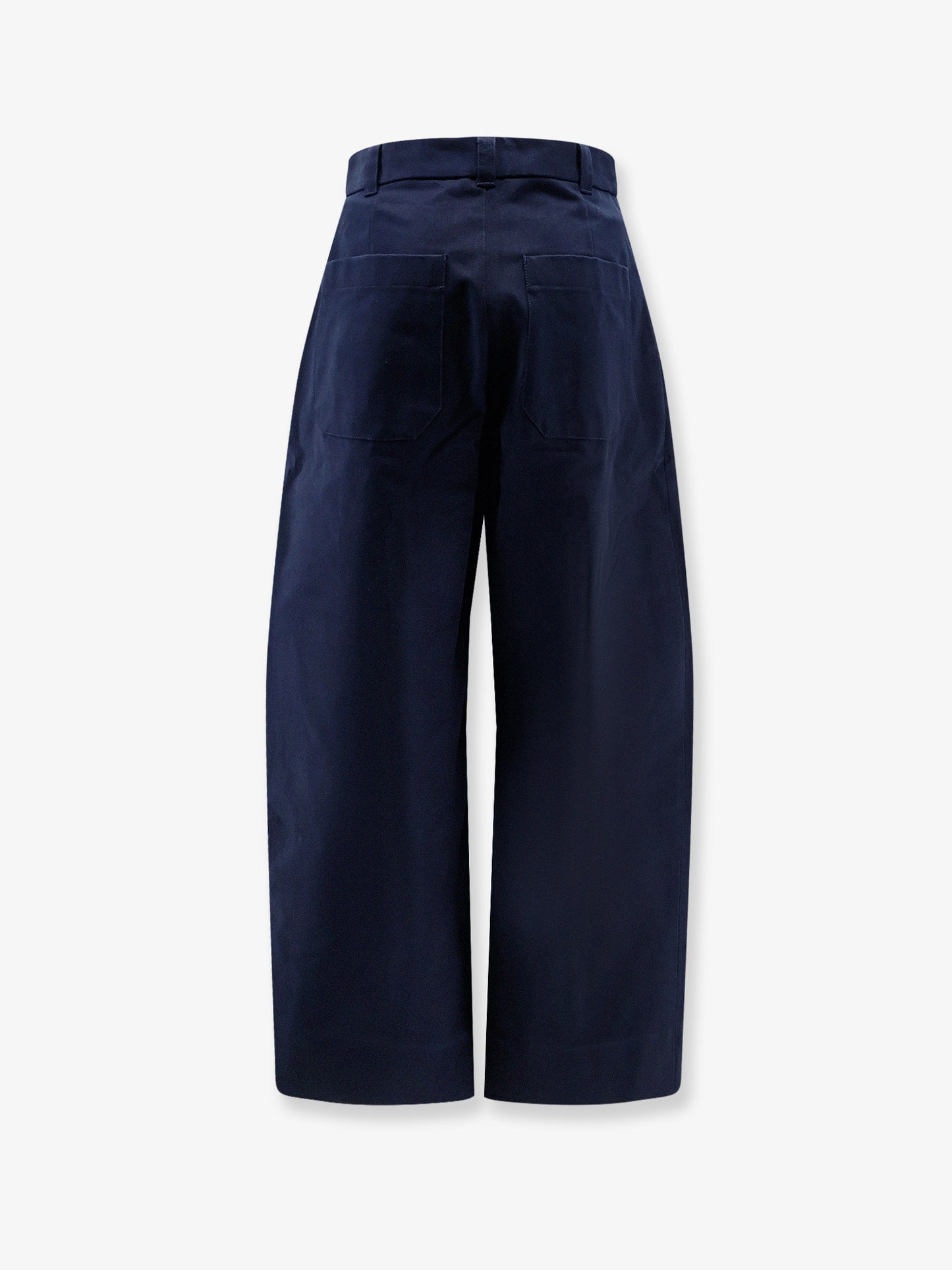 High waist cotton trousers
