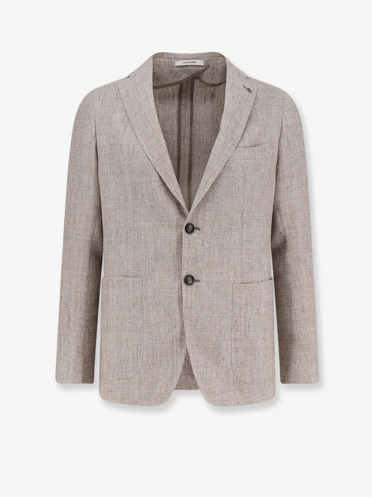 Single-breasted linen and virgin wool blazer