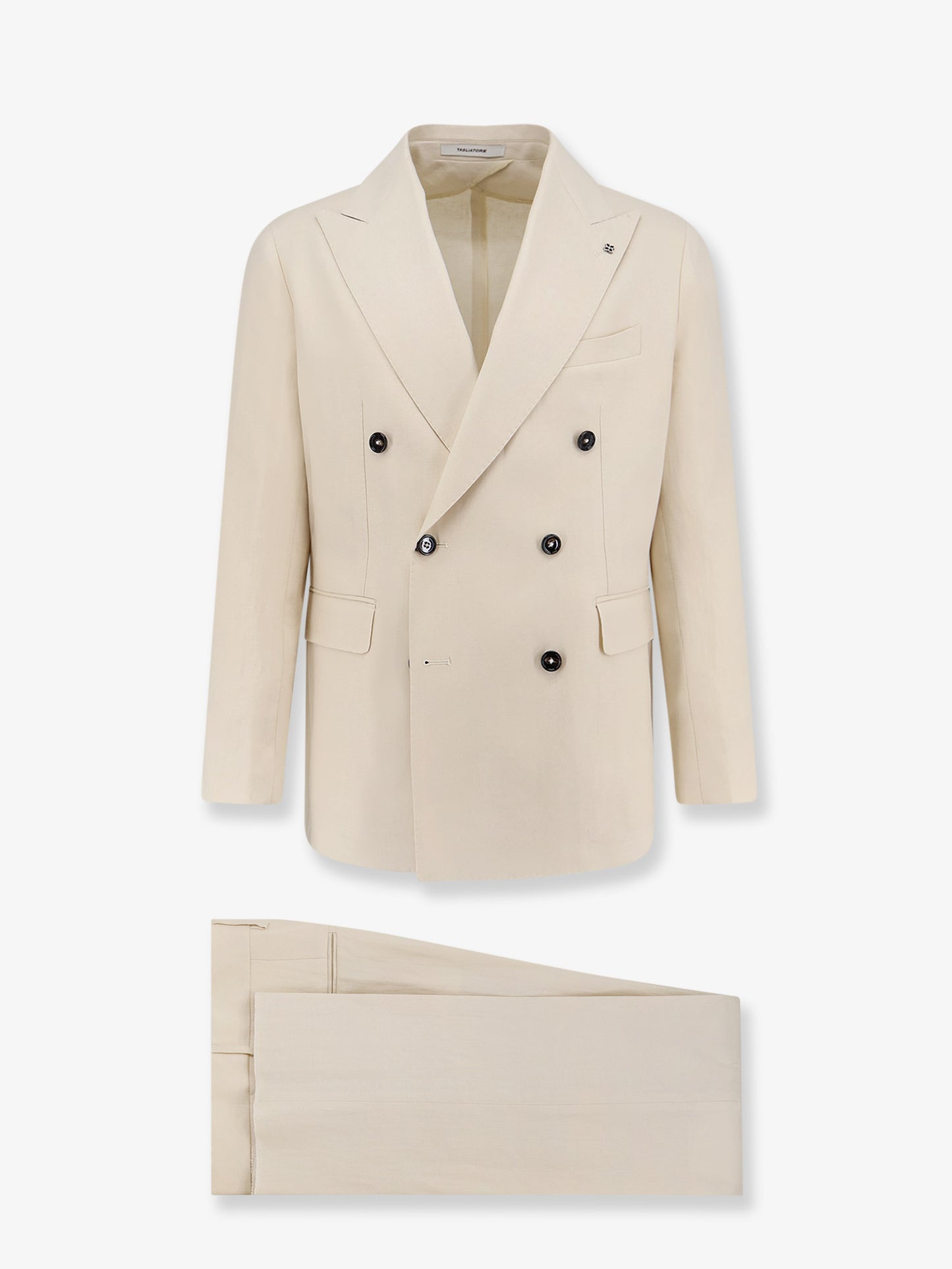 Double-breasted linen blazer