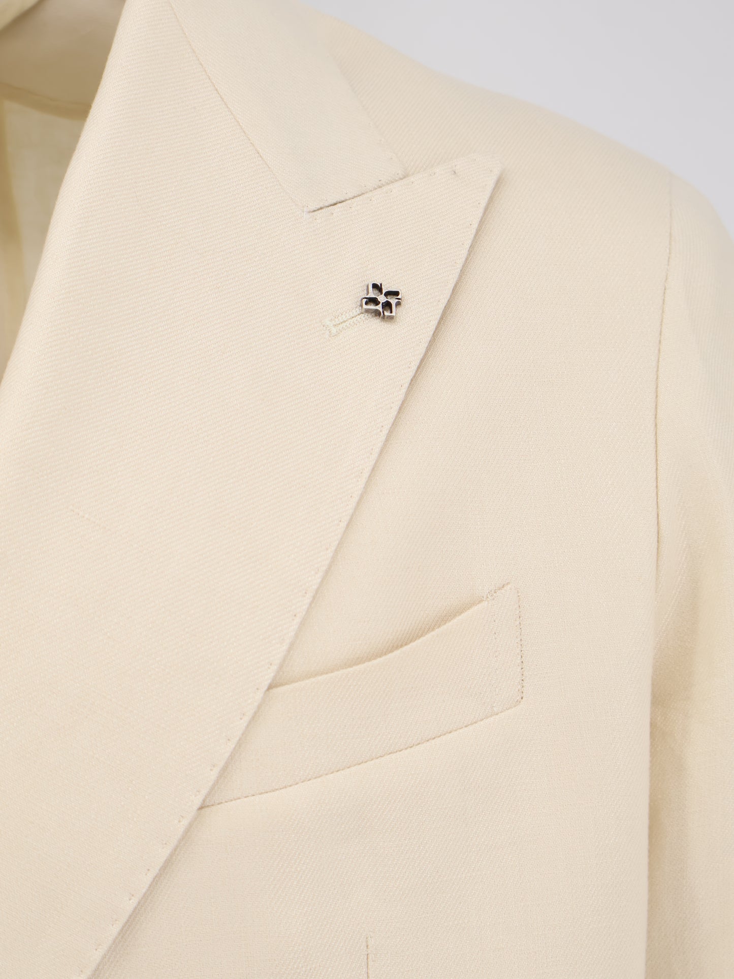 Double-breasted linen blazer