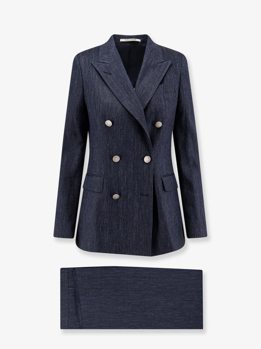 Parigi mélange linen and viscose suit