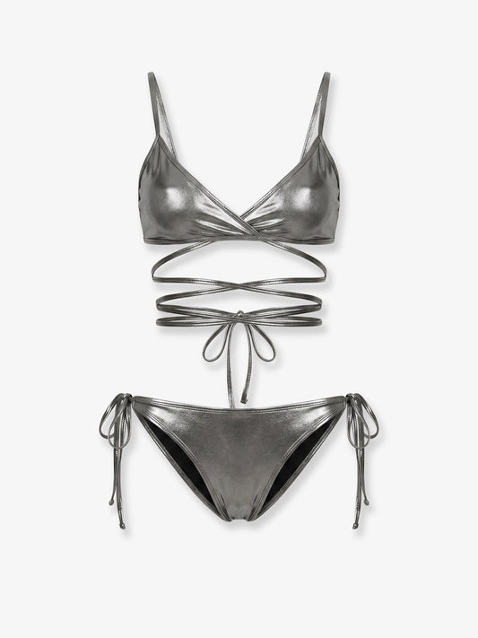 The Attico Il Primo Bagno lycra bikini with a metallic effect