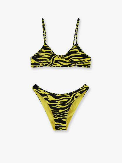 The Attico Il Primo Bagno lycra swimsuit with zebra print thumbnail