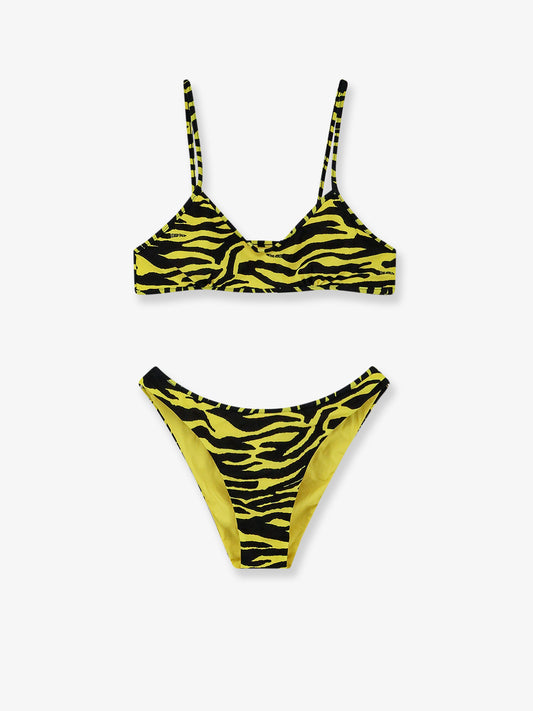 The Attico Il Primo Bagno lycra swimsuit with zebra print