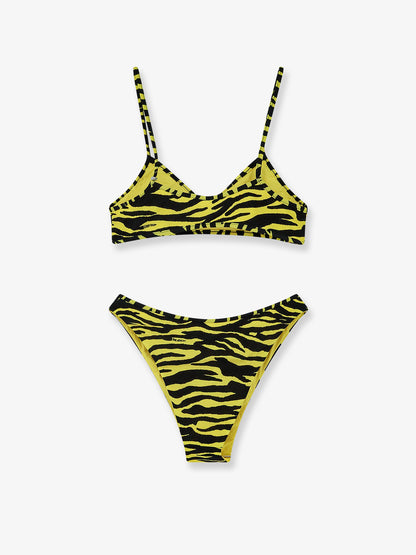 The Attico Il Primo Bagno lycra swimsuit with zebra print thumbnail