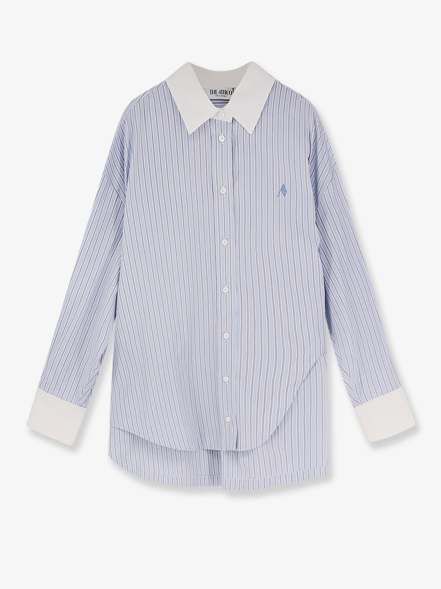 Oversize striped cotton shirt