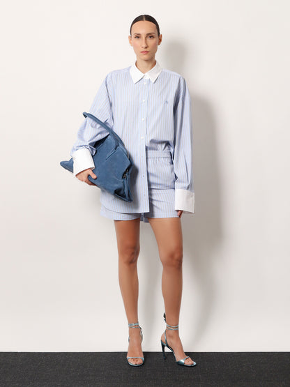 Oversize striped cotton shirt thumbnail