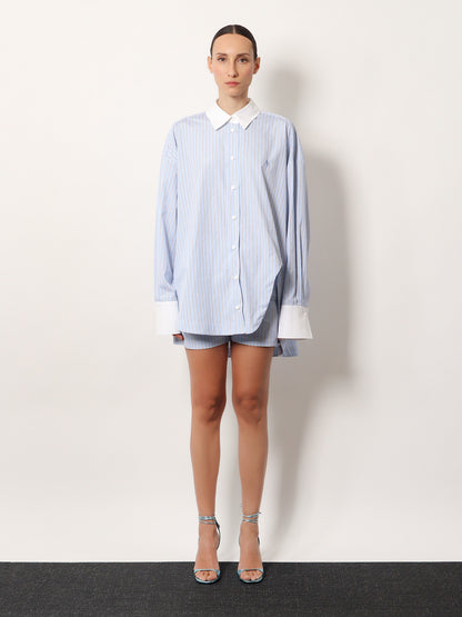 Oversize striped cotton shirt thumbnail