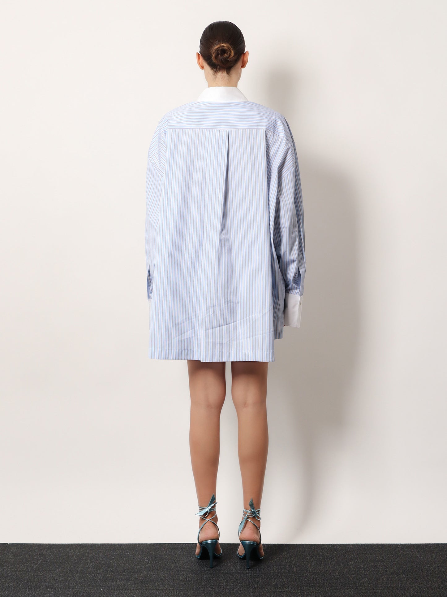 Oversize striped cotton shirt