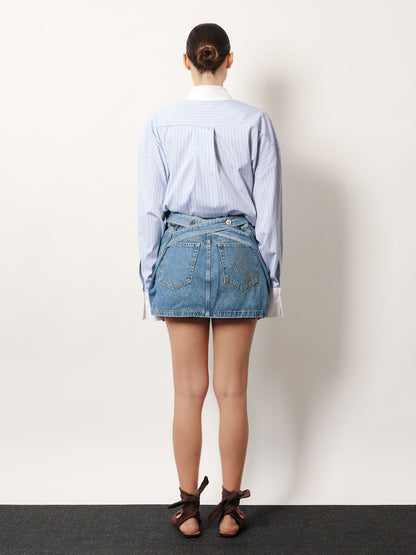 Denim skirt with belt thumbnail