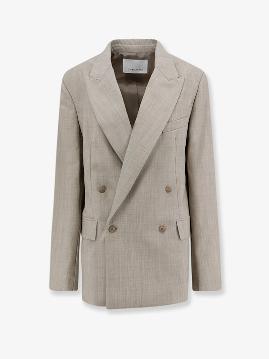 Newark double-breasted mélange virgin wool blazer