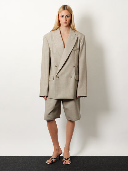 Newark double-breasted mélange virgin wool blazer thumbnail