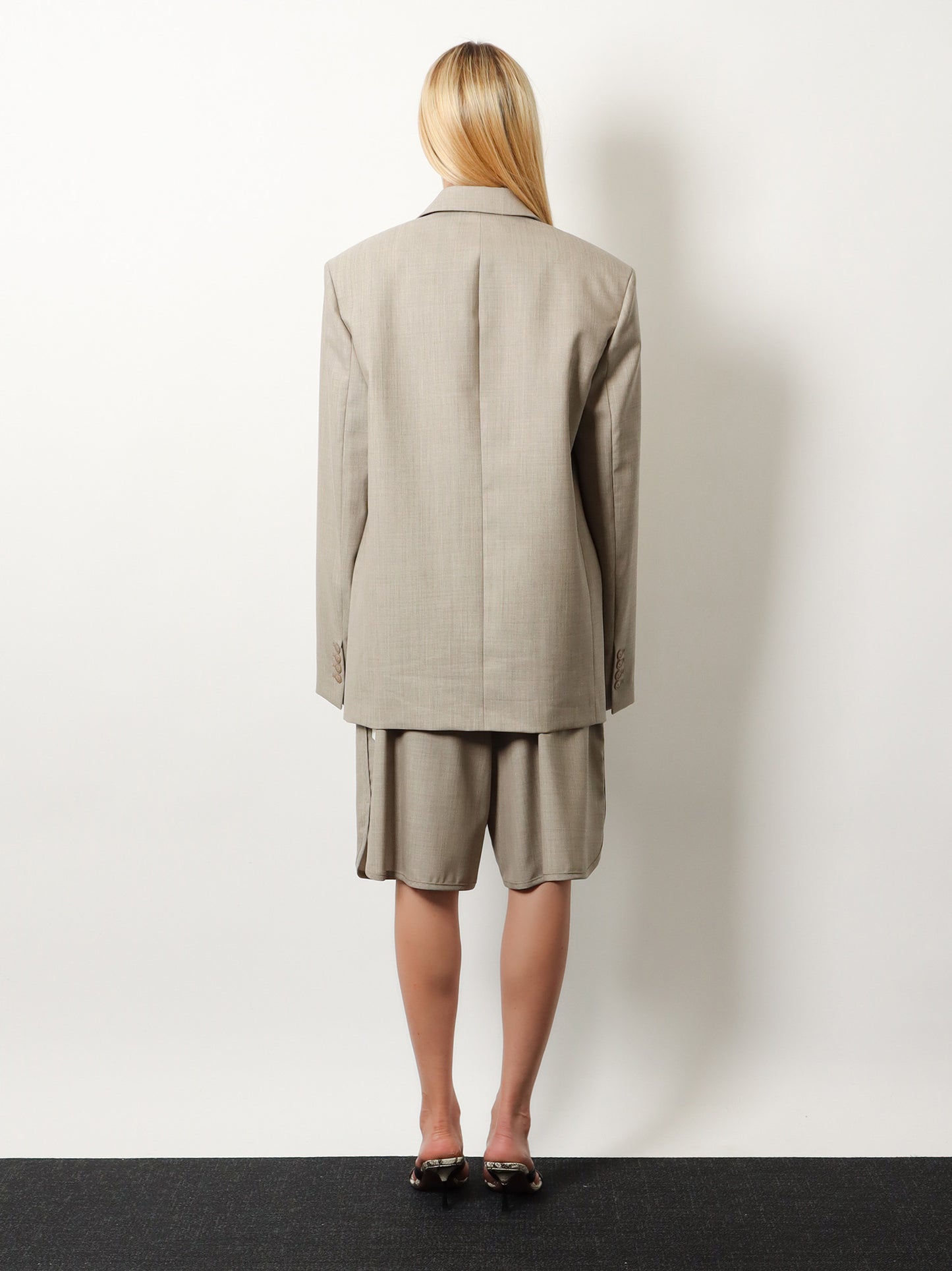 Newark double-breasted mélange virgin wool blazer