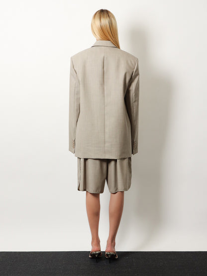 Newark double-breasted mélange virgin wool blazer thumbnail