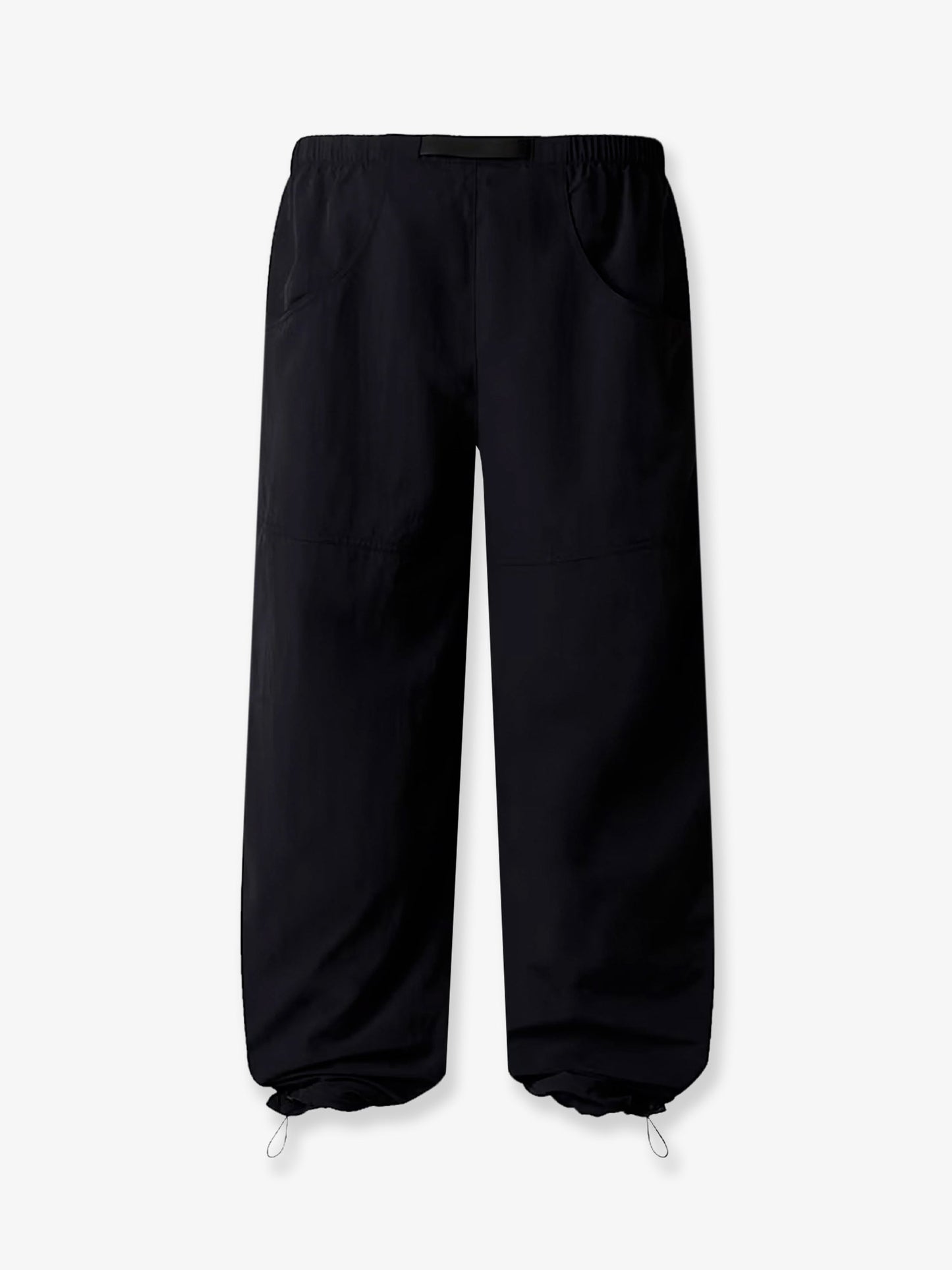 Nylon trousers with front logo patch