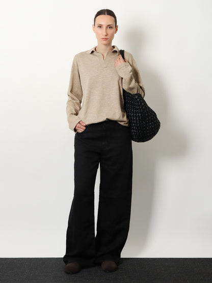 Niosa polo shirt in cotton and linen thumbnail