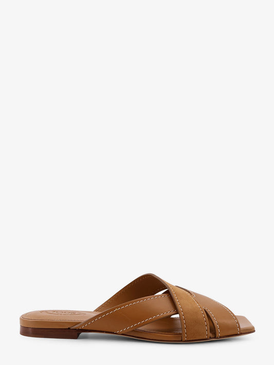 Leather sandals with suede detail