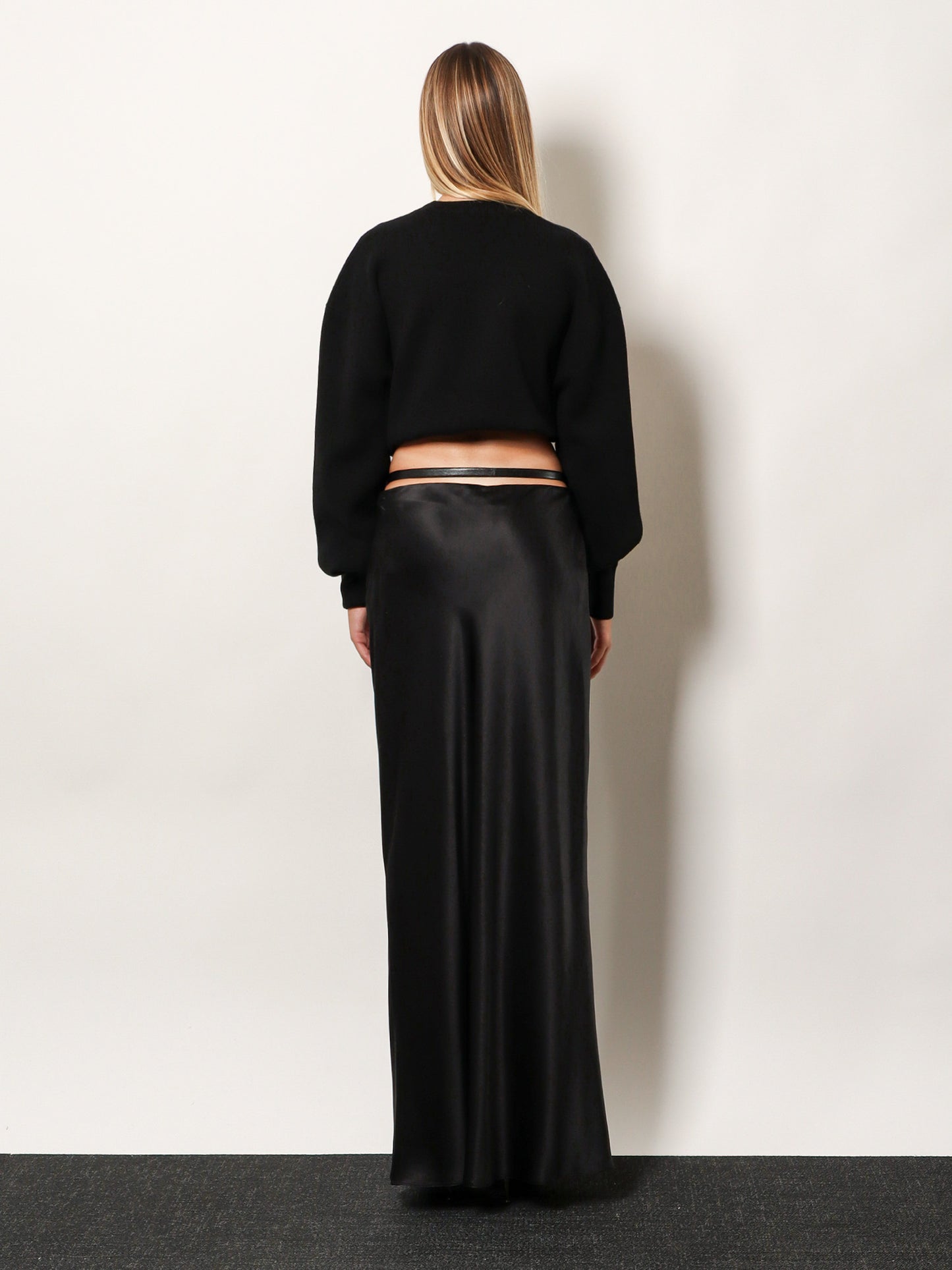 Silk midi skirt