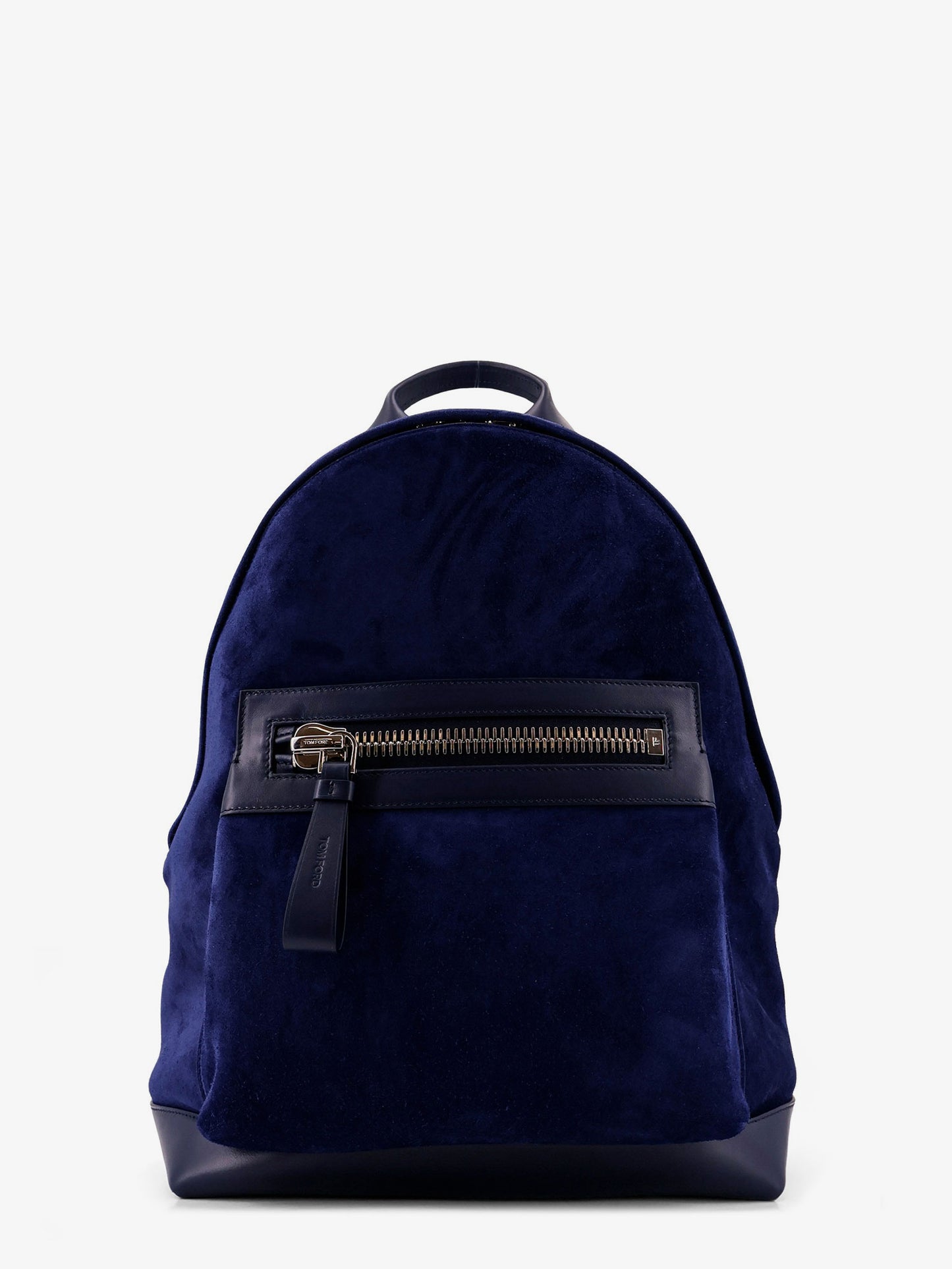 Suede backpack with maxi zip on the front