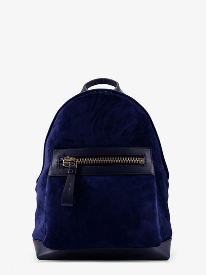 Suede backpack with maxi zip on the front thumbnail