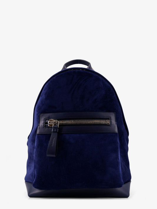 Suede backpack with maxi zip on the front