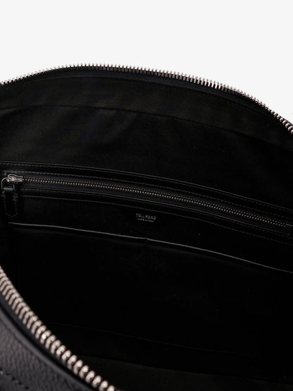 Hammered leather working bag with logo on the front thumbnail