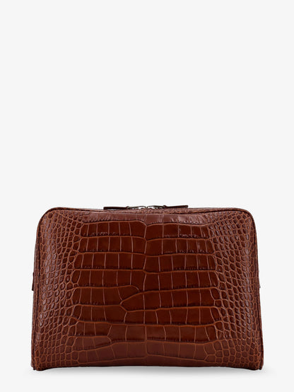 Croco print leather laptop pouch thumbnail
